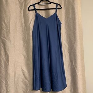 Silky blue slip dress